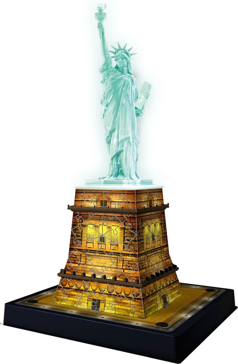 Ravensburger Statue of Liberty Night Edition 3D Puzzel - 108 Stuks - afbeelding 4 van 6