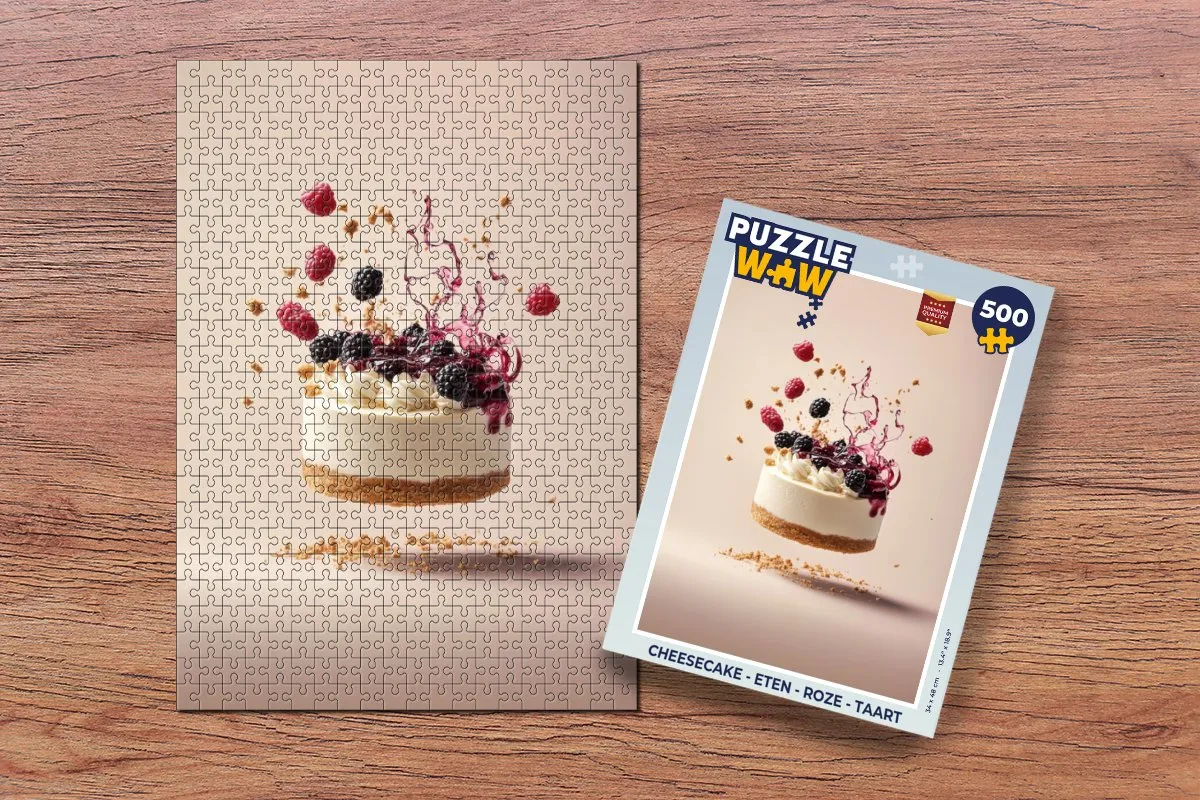 PuzzleWow Cheesecake Legpuzzel 500 Stuks - Roze