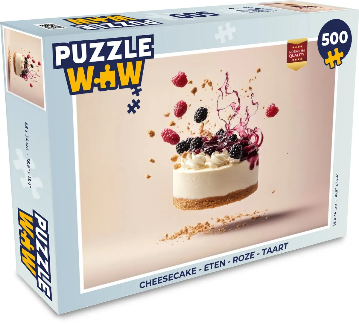 PuzzleWow Cheesecake Legpuzzel 500 Stuks - Roze