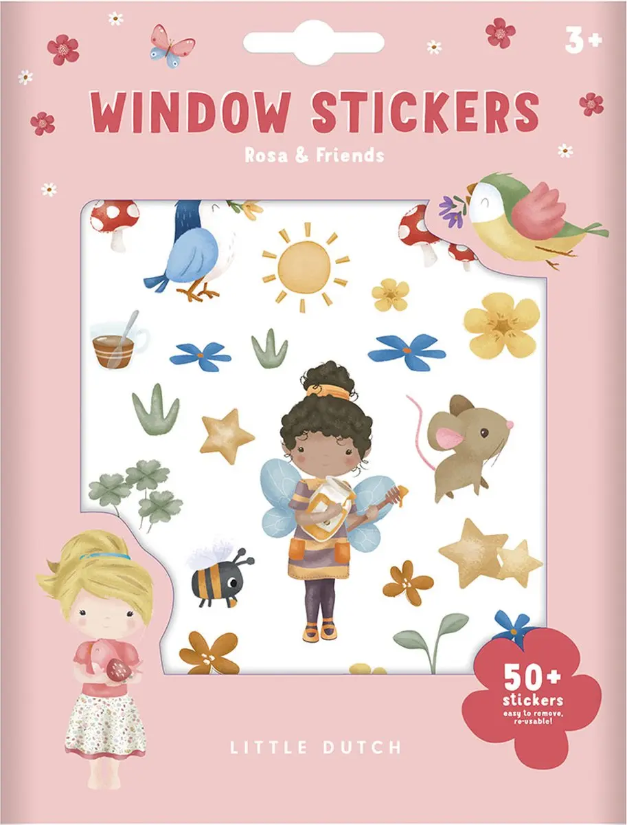 Little Dutch Raamstickers Rosa & Friends Multicolor
