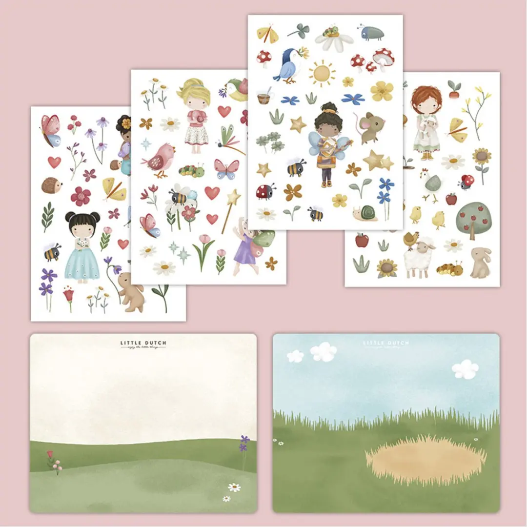 Little Dutch Raamstickers Rosa & Friends Multicolor