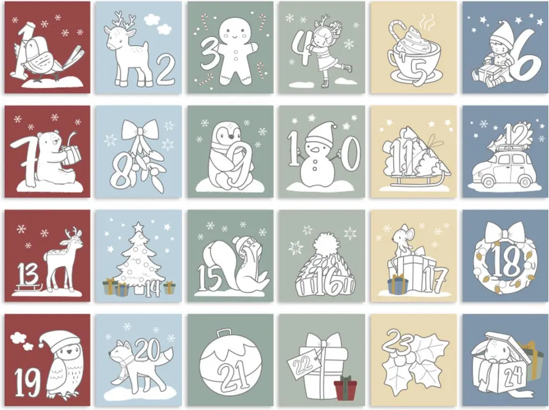Little Dutch Kerst Aftelkalender Kleurboek - 24 Pagina's
