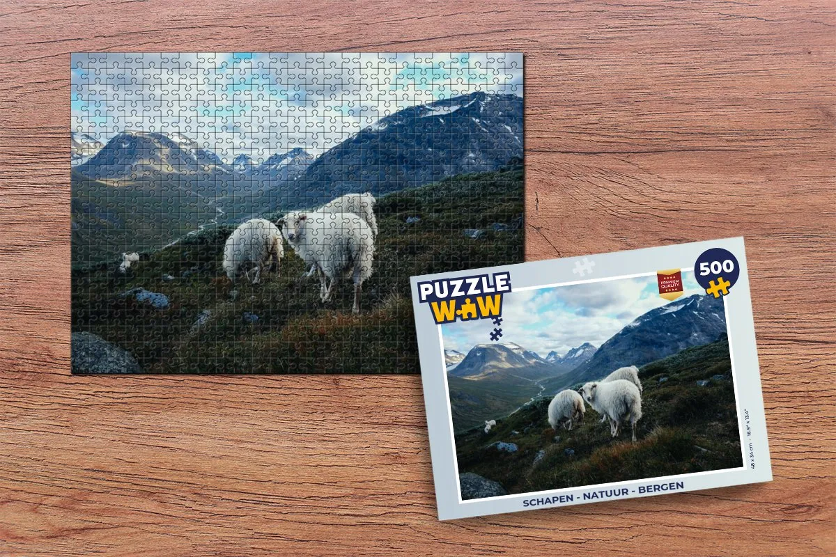 PuzzleWow Natuur Bergen Legpuzzel 500 Stuks - Multicolor