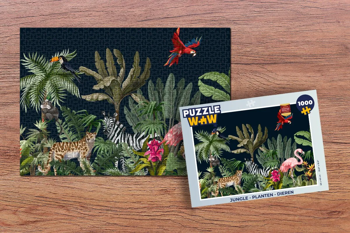 PuzzleWow Jungle Legpuzzel 1000 Stuks - Multicolor