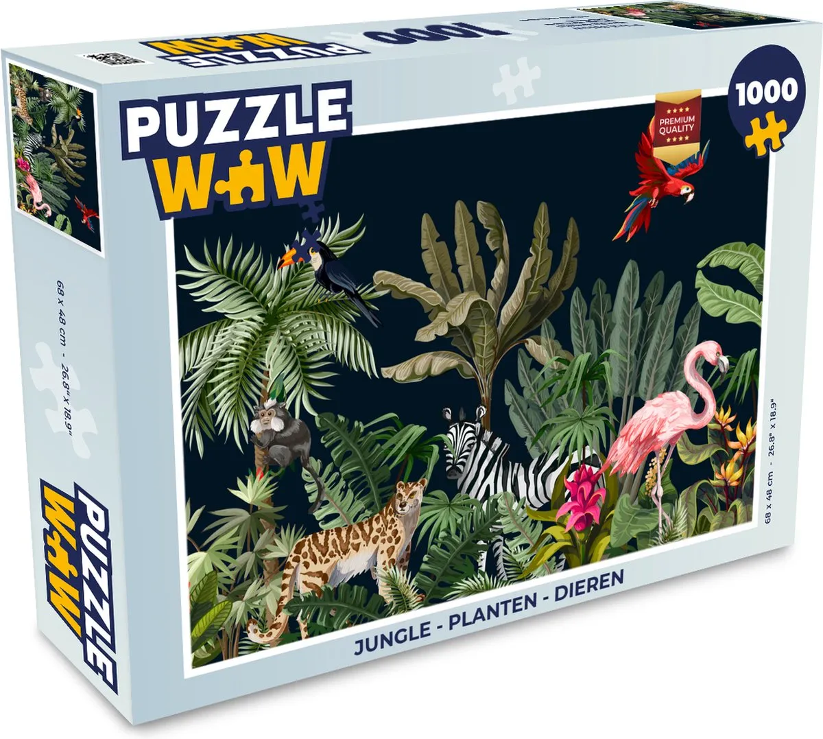 PuzzleWow Jungle Legpuzzel 1000 Stuks - Multicolor