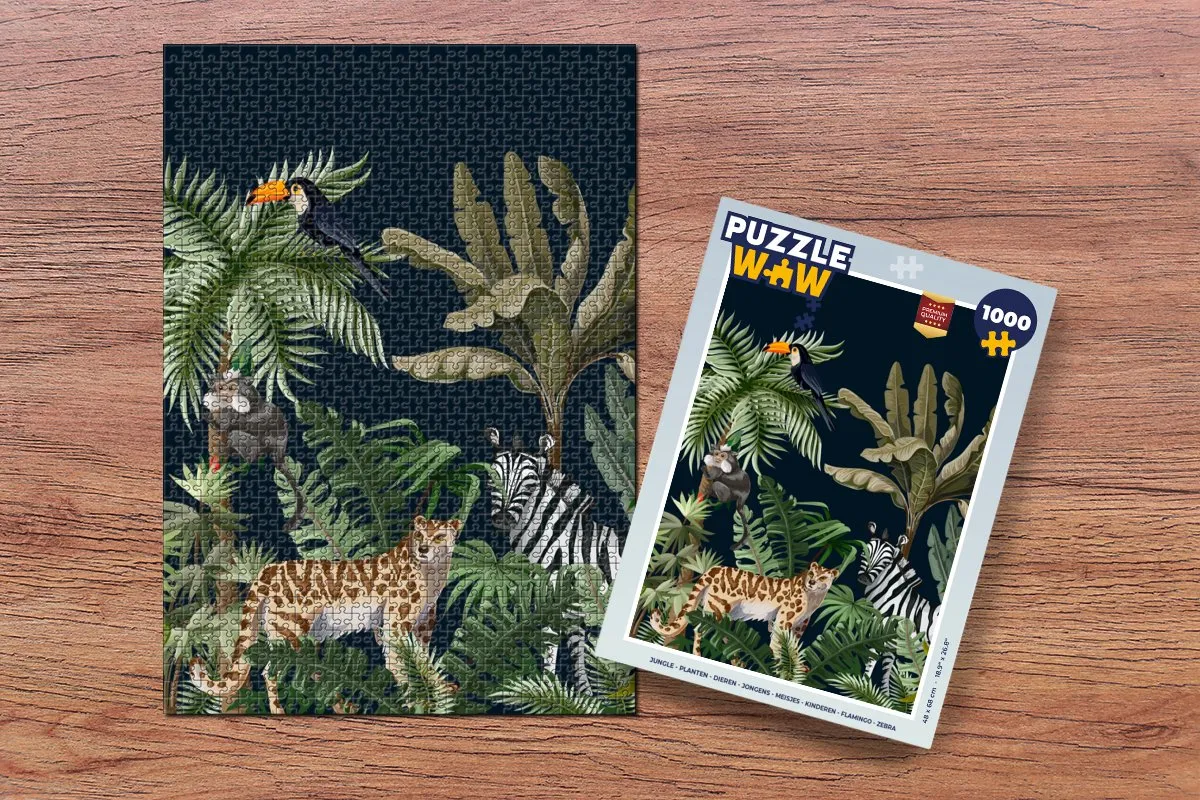 PuzzleWow Jungle Legpuzzel 1000 Stuks - Multicolor