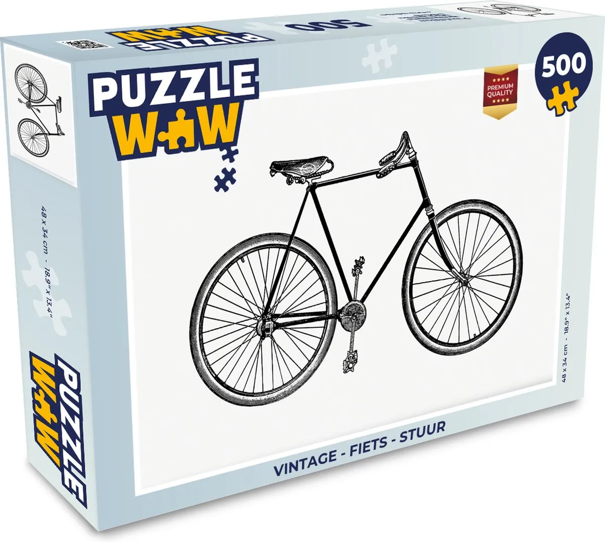 PuzzleWow Vintage Fiets Stuur Legpuzzel 500 Stuks - Multicolor