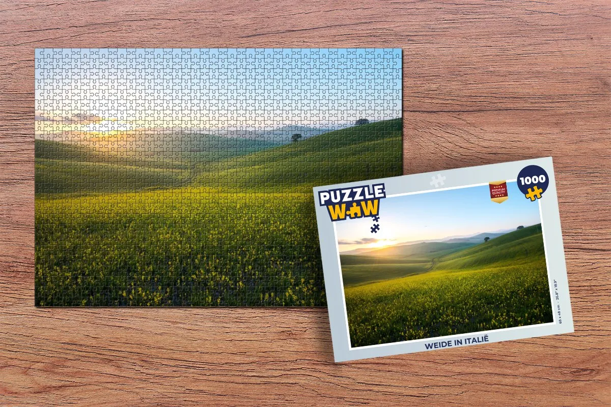 PuzzleWow Legpuzzel Weide in Italië 1000 Stuks - Multicolor