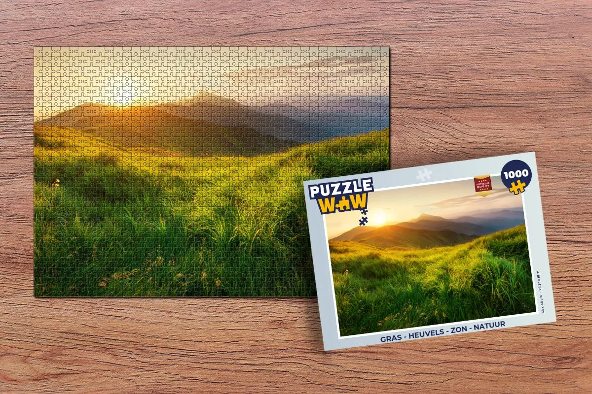 PuzzleWow Legpuzzel 1000 Stuks - Gras, Heuvels & Natuur Multicolor
