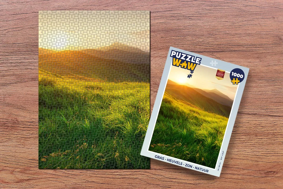 PuzzleWow Legpuzzel 1000 Stuks - Gras, Heuvels & Natuur Multicolor