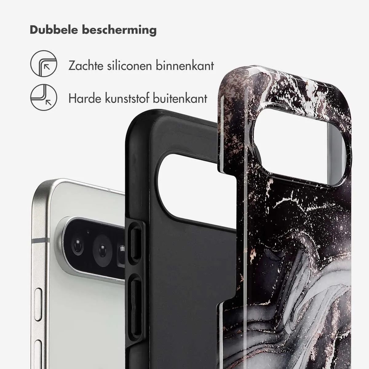 Selencia Hoesje Google Pixel 10/10 Pro - Chic Marble Black