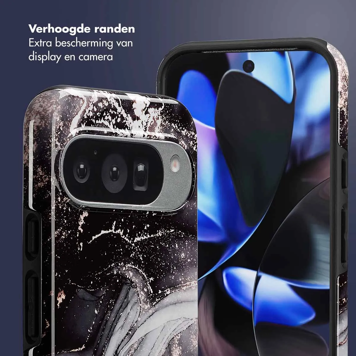 Selencia Hoesje Google Pixel 10/10 Pro - Chic Marble Black