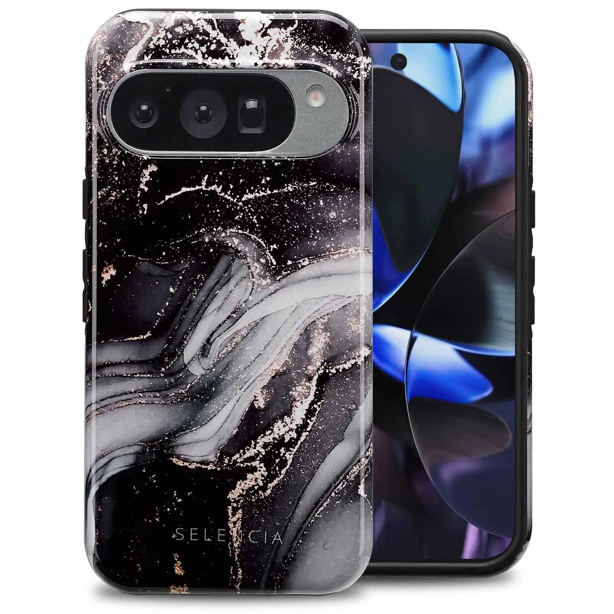 Selencia Hoesje Google Pixel 10/10 Pro - Chic Marble Black