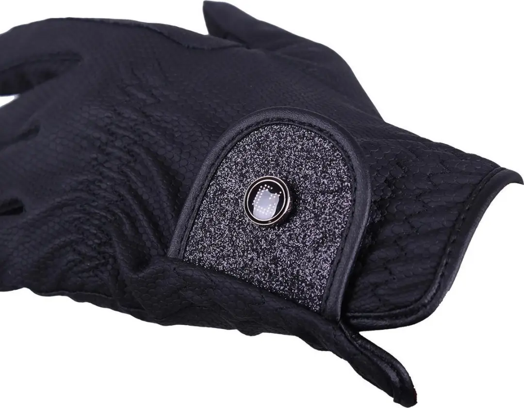 QHP Glitz Rijhandschoenen - XS - Zwart - afbeelding 3 van 6