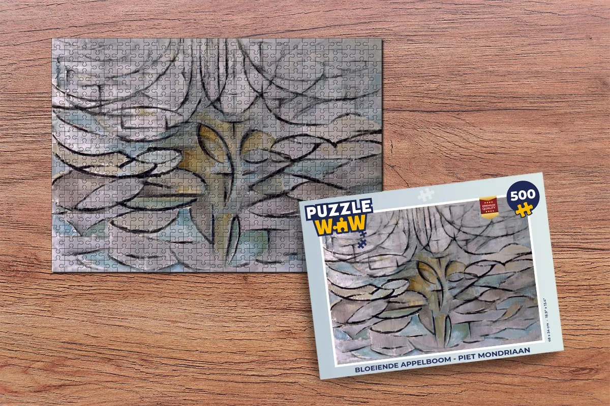 PuzzleWow Piet Mondriaan Bloeiende Appelboom Legpuzzel 500 Stuks - Multicolor