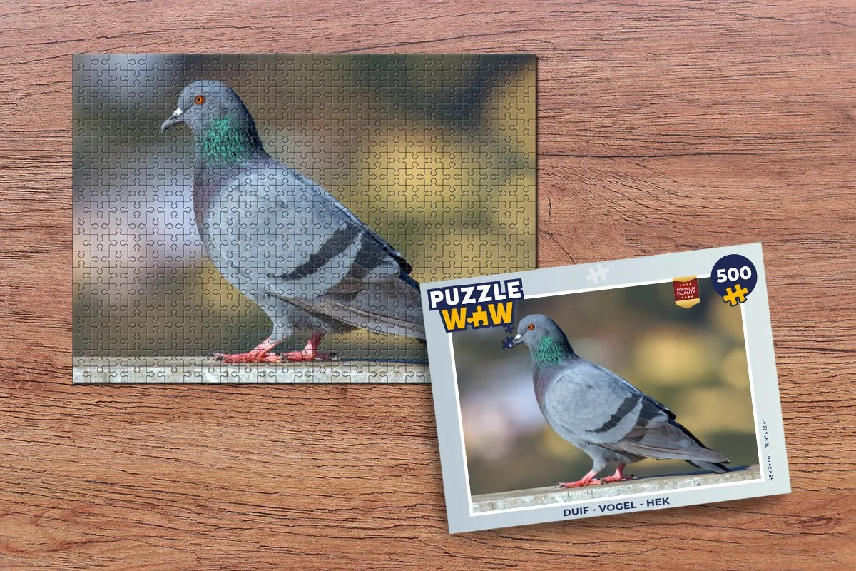 PuzzleWow Duif Vogel Hek Legpuzzel 500 Stuks - Multicolor