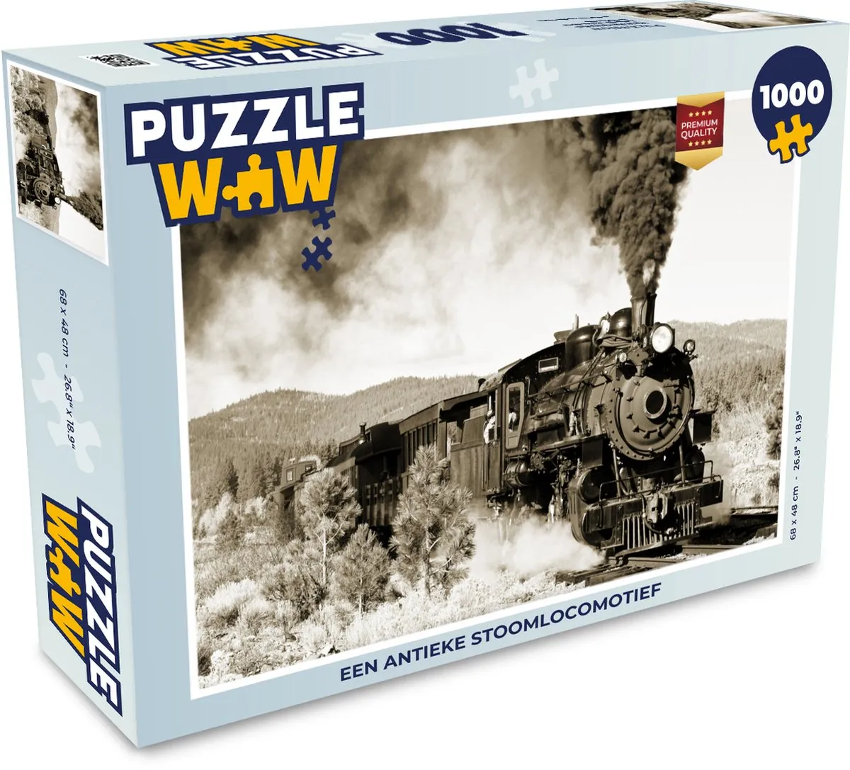 PuzzleWow Legpuzzel Antieke Stoomlocomotief 1000 Stuks
