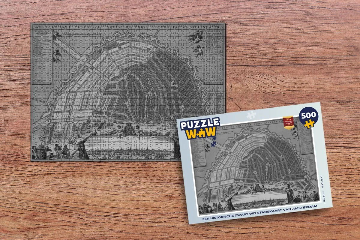 PuzzleWow Amsterdam Vintage Legpuzzel 500 Stuks - Multicolor