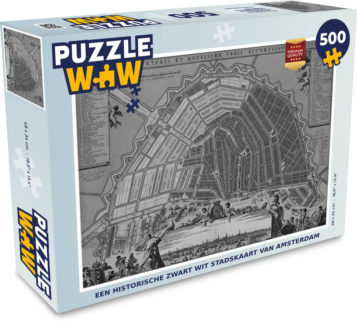 PuzzleWow Amsterdam Vintage Legpuzzel 500 Stuks - Multicolor