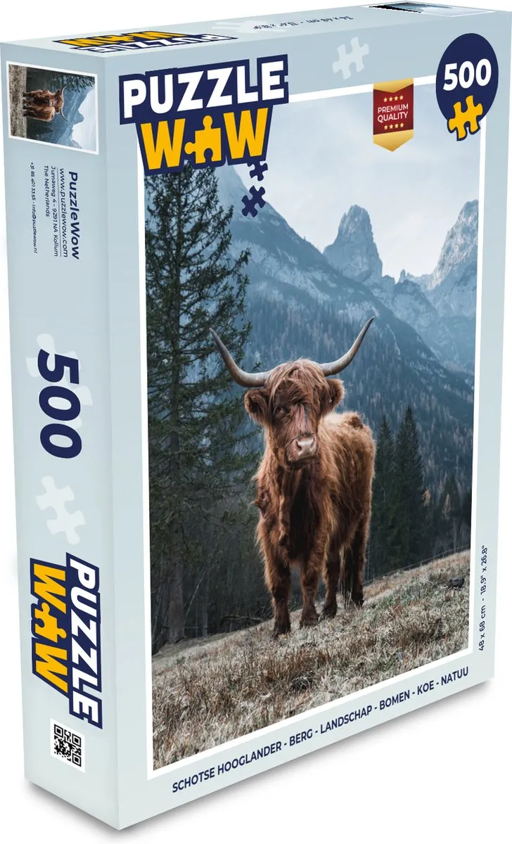 PuzzleWow Schotse Hooglander Legpuzzel 500 Stuks