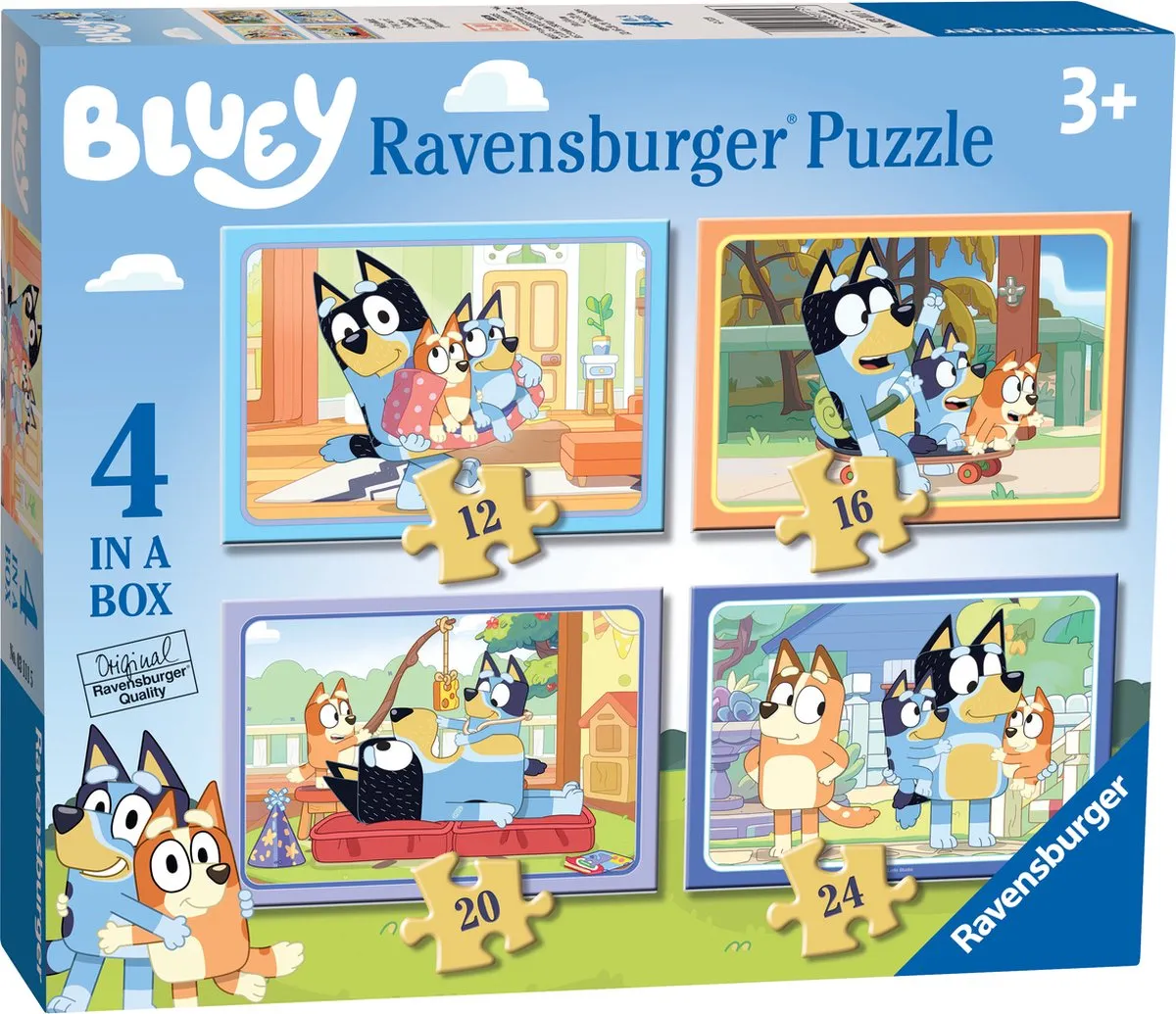 Ravensburger 4-in-1 Bluey Puzzle - 24 Stuks - Multicolor