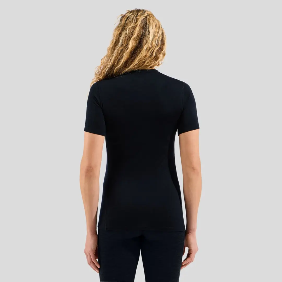 ODLO Natural Merino 200 Crew Neck Shirt Dames - Maat L - Zwart