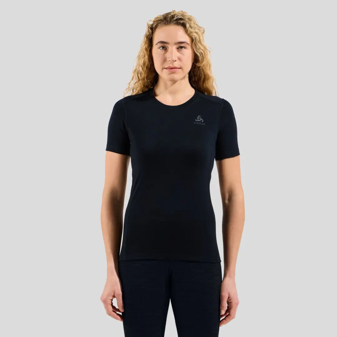 ODLO Natural Merino 200 Crew Neck Shirt Dames - Maat L - Zwart