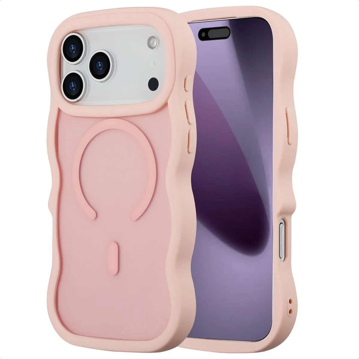 Selencia Wavy Case iPhone 17 Pro Max - Roze