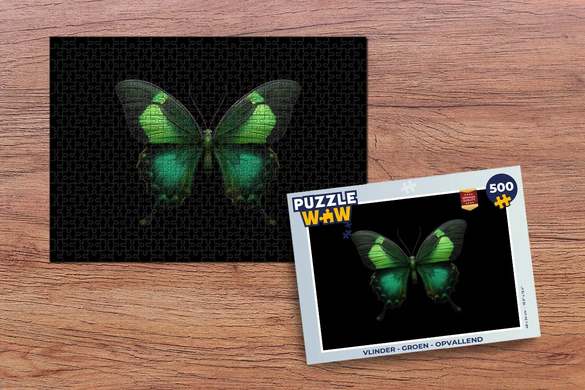 PuzzleWow Vlinder Legpuzzel 500 Stuks - Groen