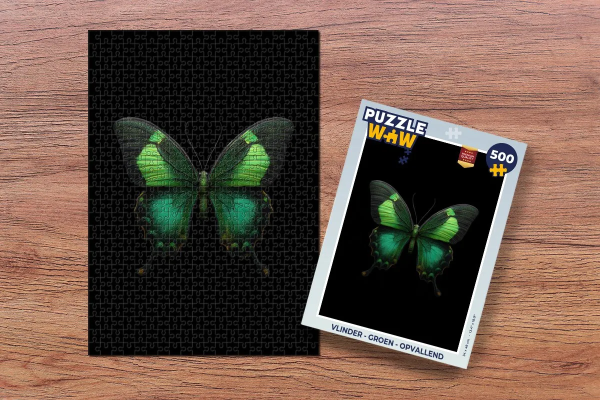 PuzzleWow Vlinder Legpuzzel 500 Stuks - Groen