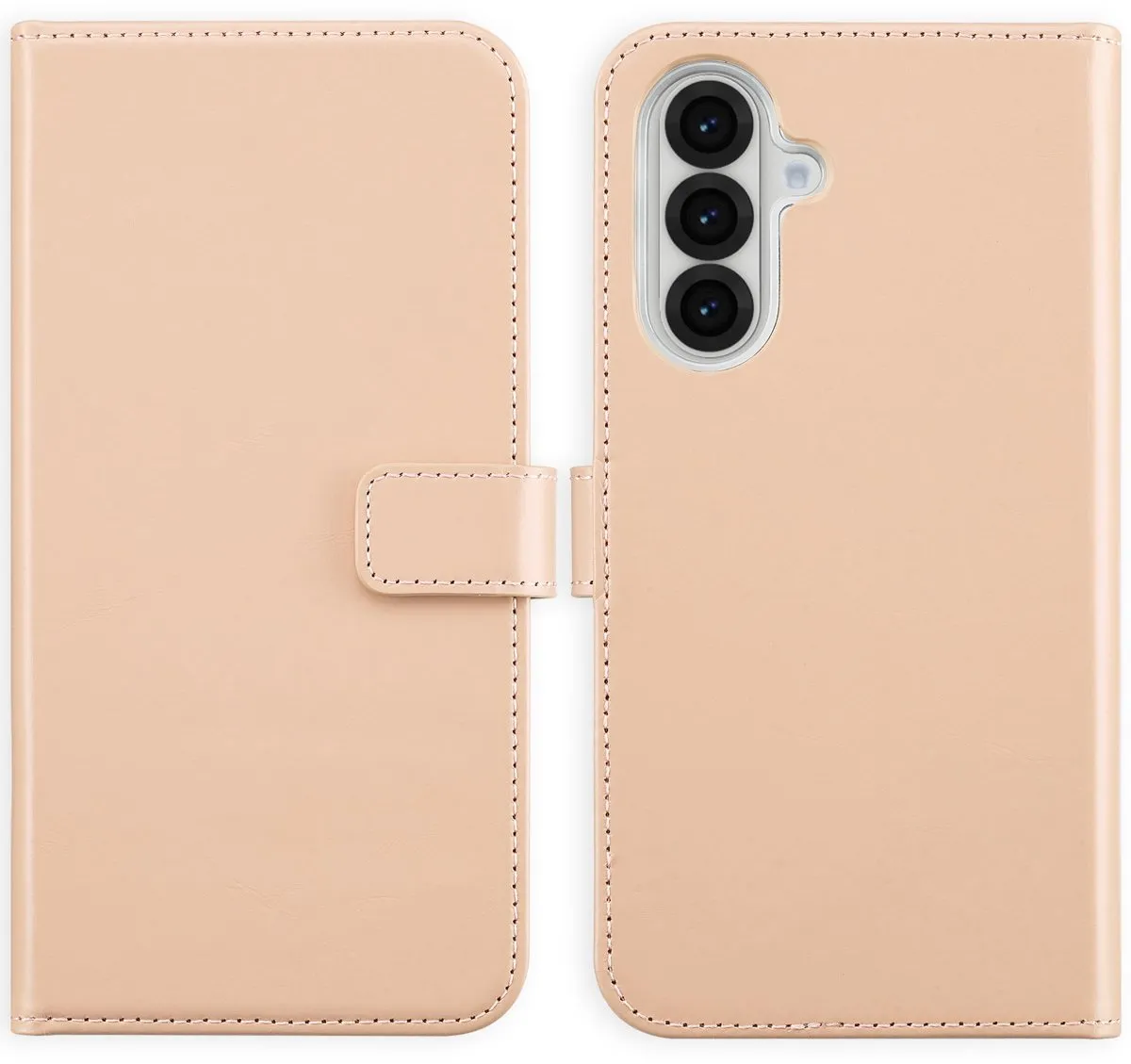 Selencia Hoesje Samsung Galaxy A36/A56 - Echt Lederen Bookcase Roze