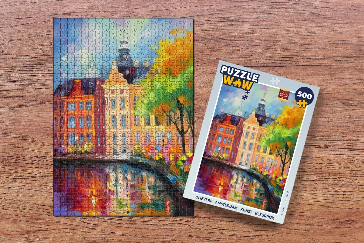 PuzzleWow Amsterdam Kunst Puzzel 500 Stuks - Multicolor