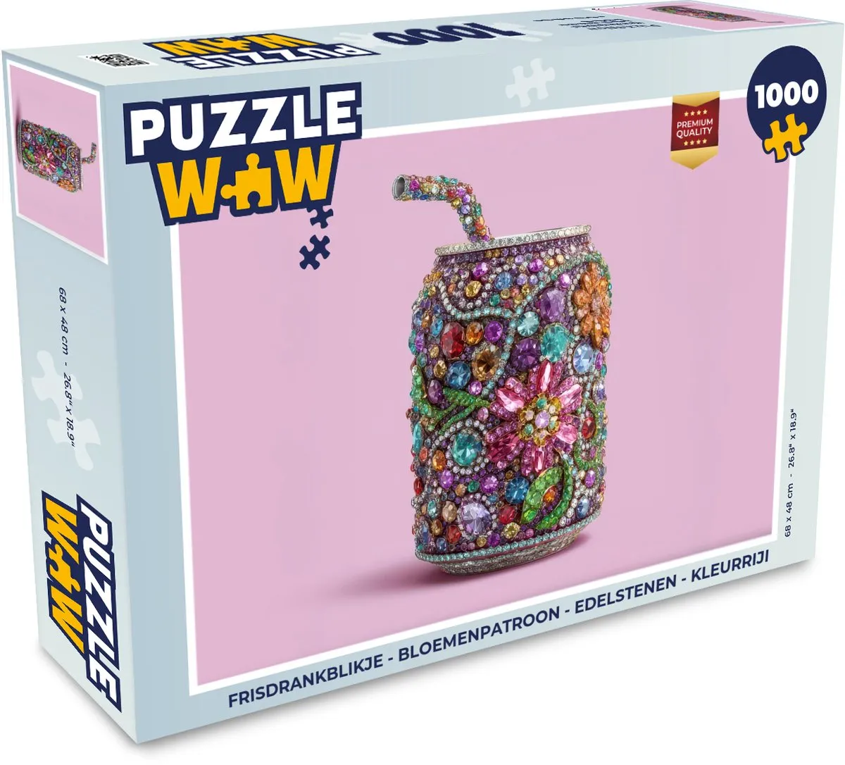 PuzzleWow Frisdrankblikje Bloemenpatroon Legpuzzel 1000 Stuks - Edelstenen