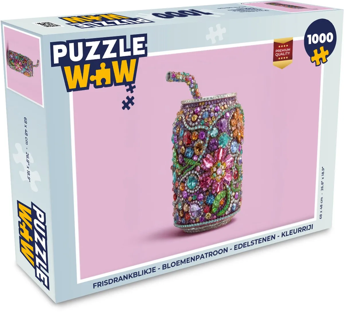 PuzzleWow Frisdrankblikje Bloemenpatroon Legpuzzel 1000 Stuks - Edelstenen
