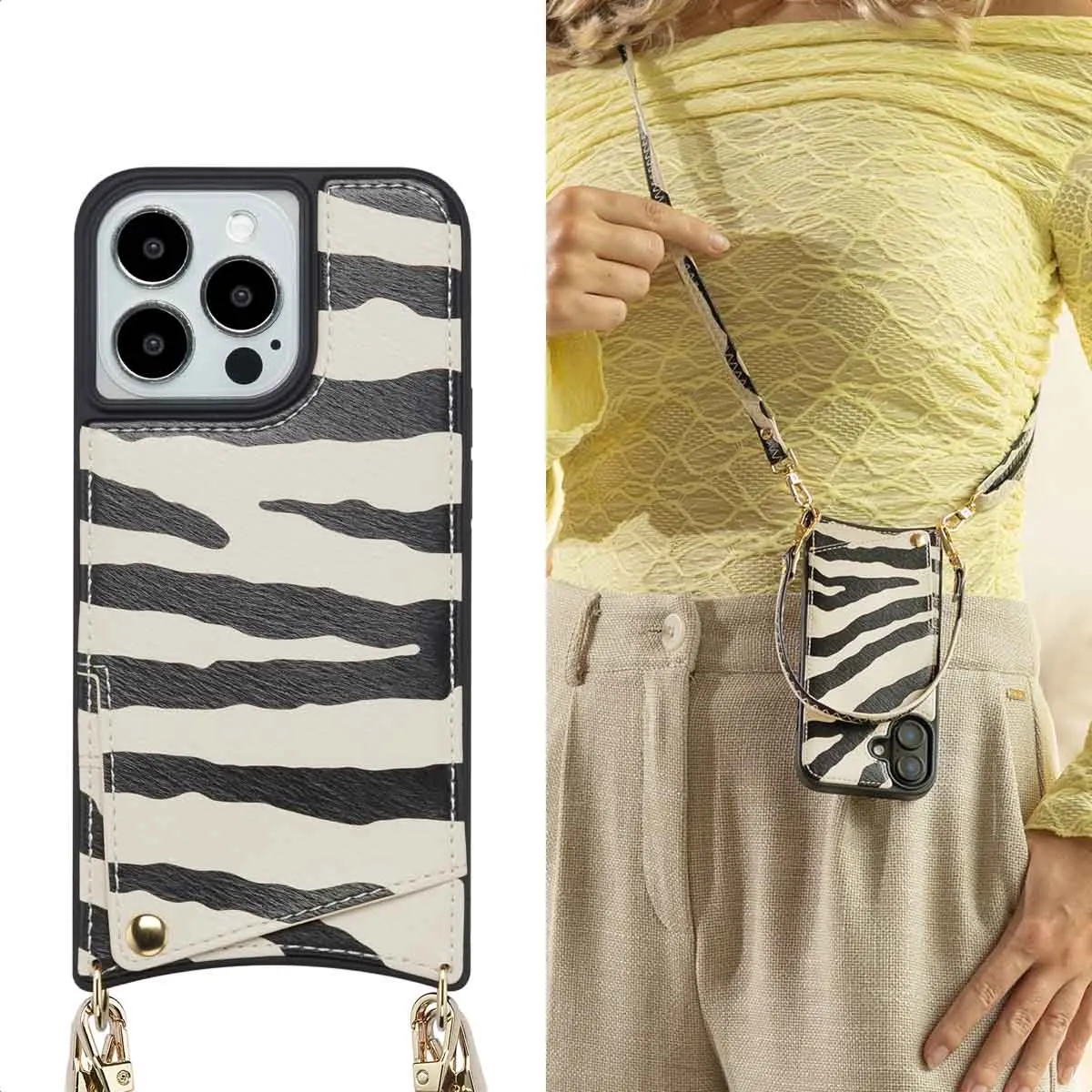Selencia Hoesje iPhone 13 Pro Zazzy Zebra - 2 Pasjes