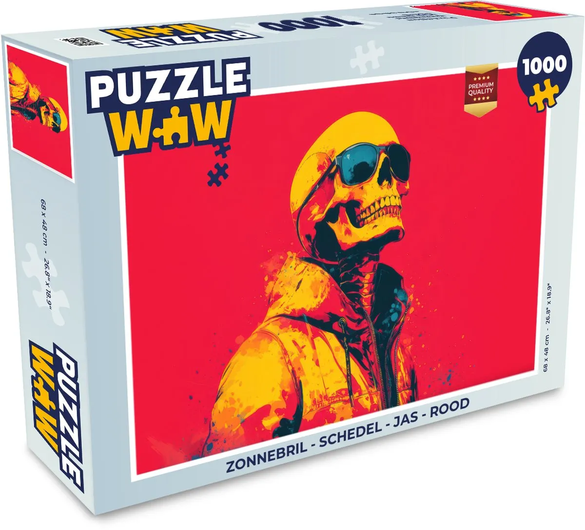 PuzzleWow Schedel Zonnebril Legpuzzel 1000 Stuks