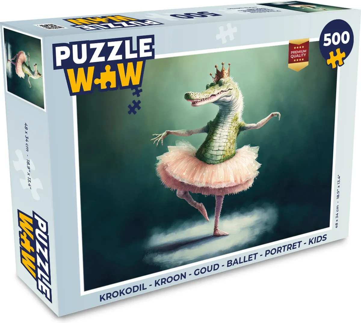 PuzzleWow Krokodil Kroon Ballet Legpuzzel 500 Stuks - Multicolor