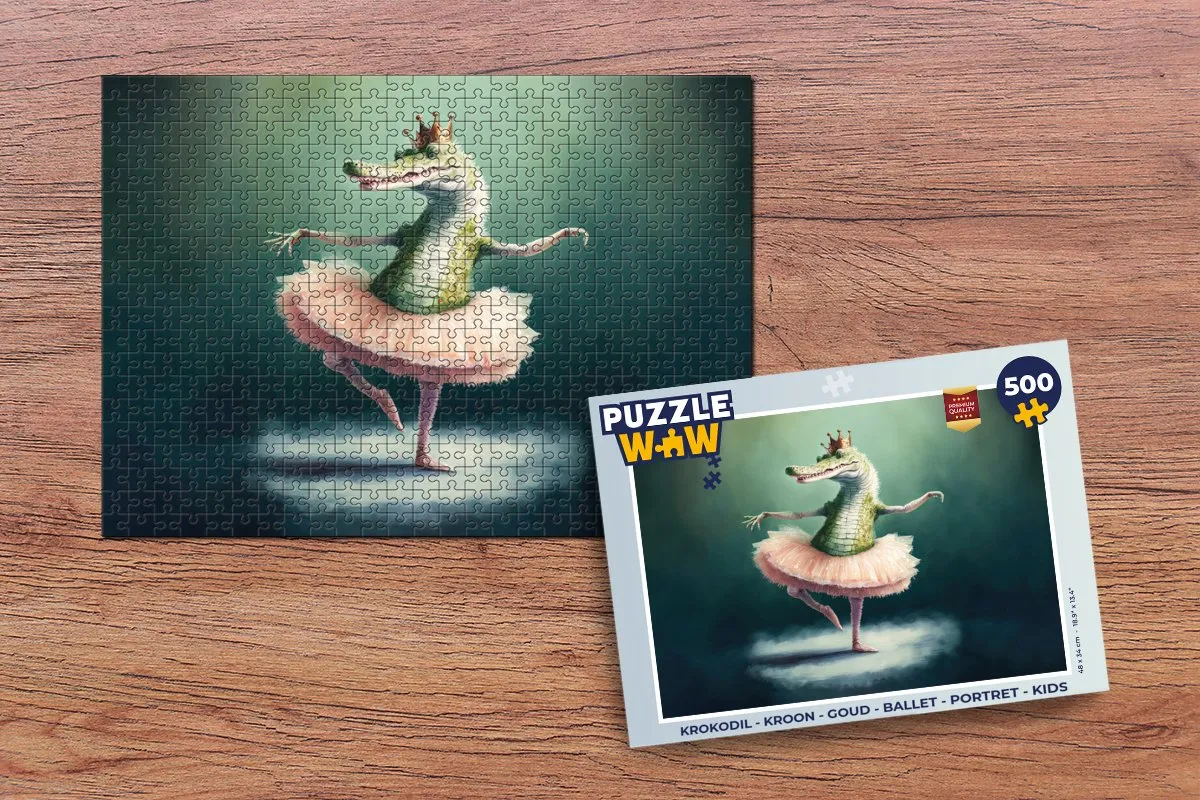 PuzzleWow Krokodil Kroon Ballet Legpuzzel 500 Stuks - Multicolor