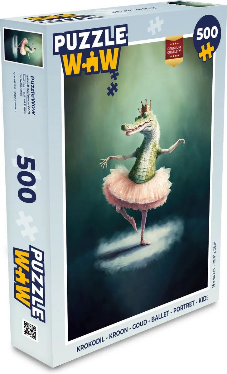 PuzzleWow Krokodil Kroon Ballet Legpuzzel 500 Stuks - Multicolor