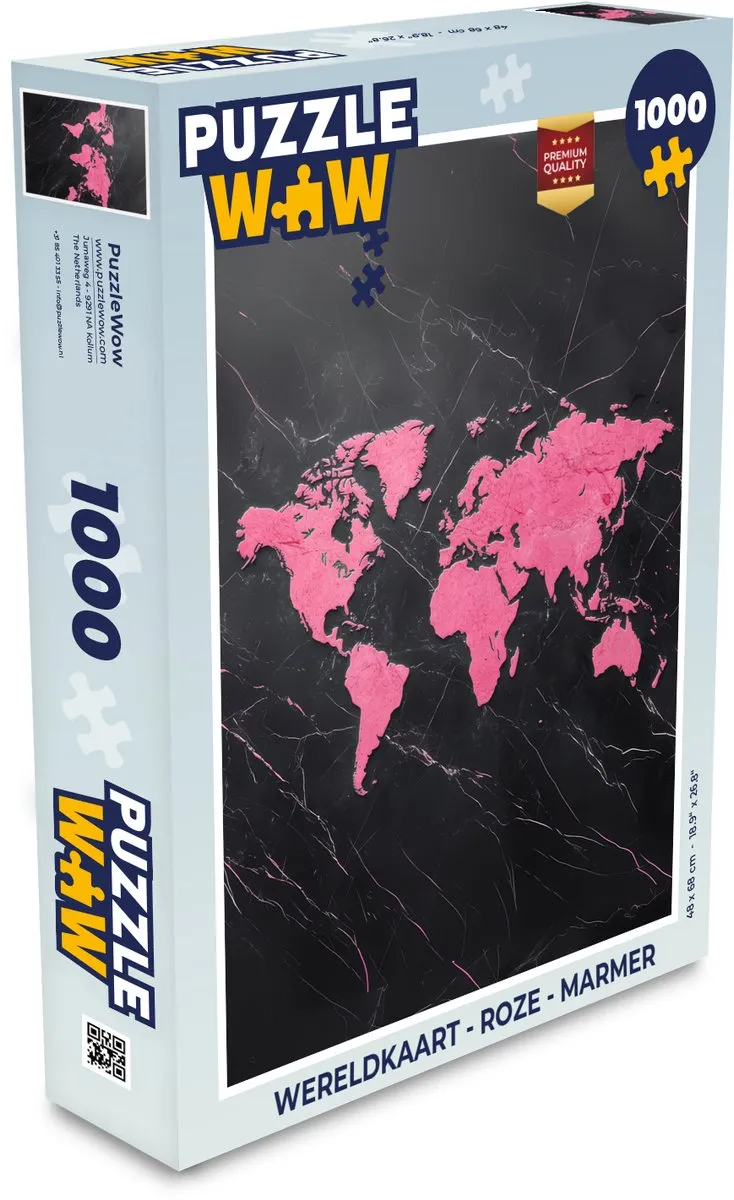 PuzzleWow Wereldkaart Legpuzzel 1000 Stuks