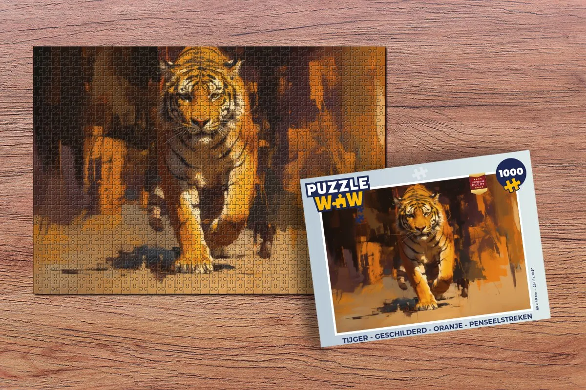PuzzleWow Tijger Legpuzzel 1000 Stuks - Oranje