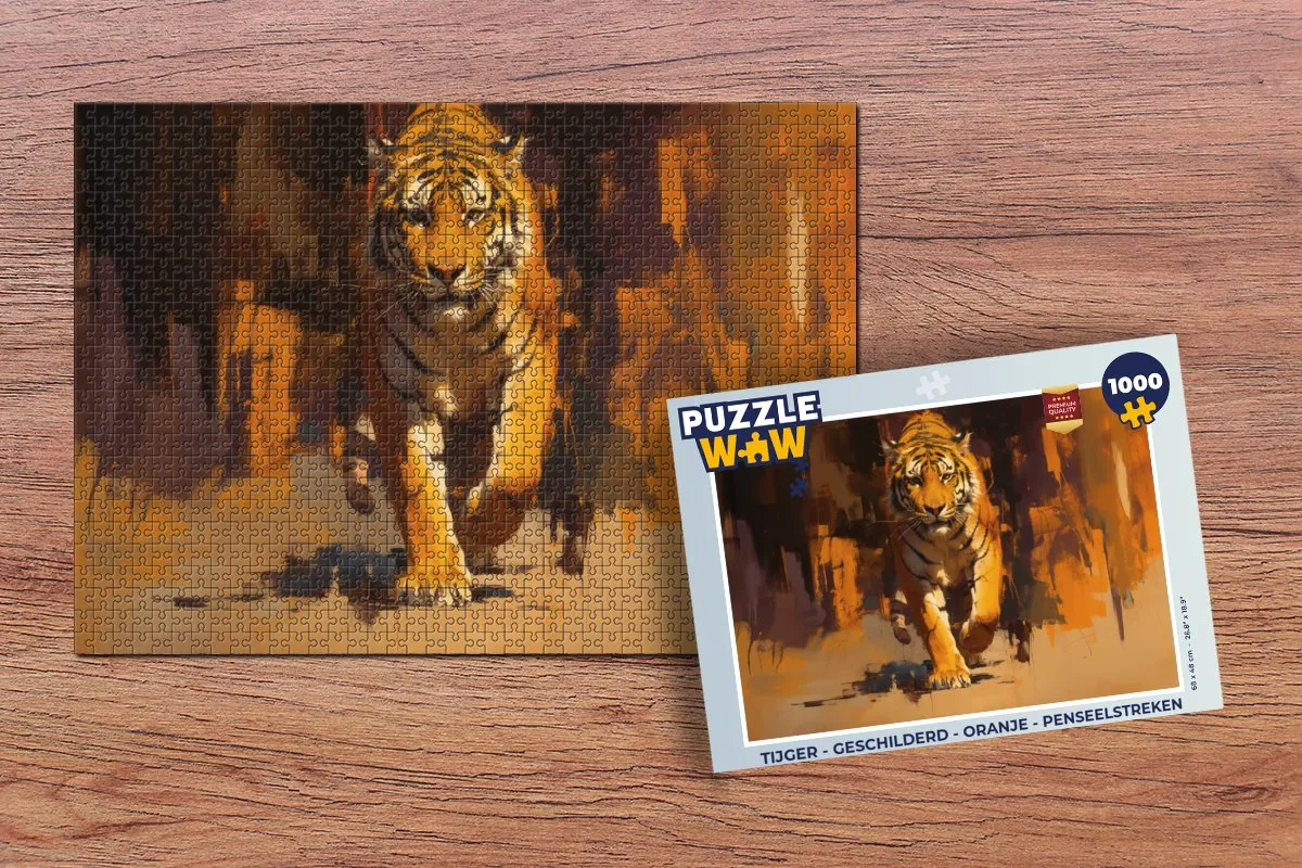 PuzzleWow Tijger Legpuzzel 1000 Stuks - Oranje