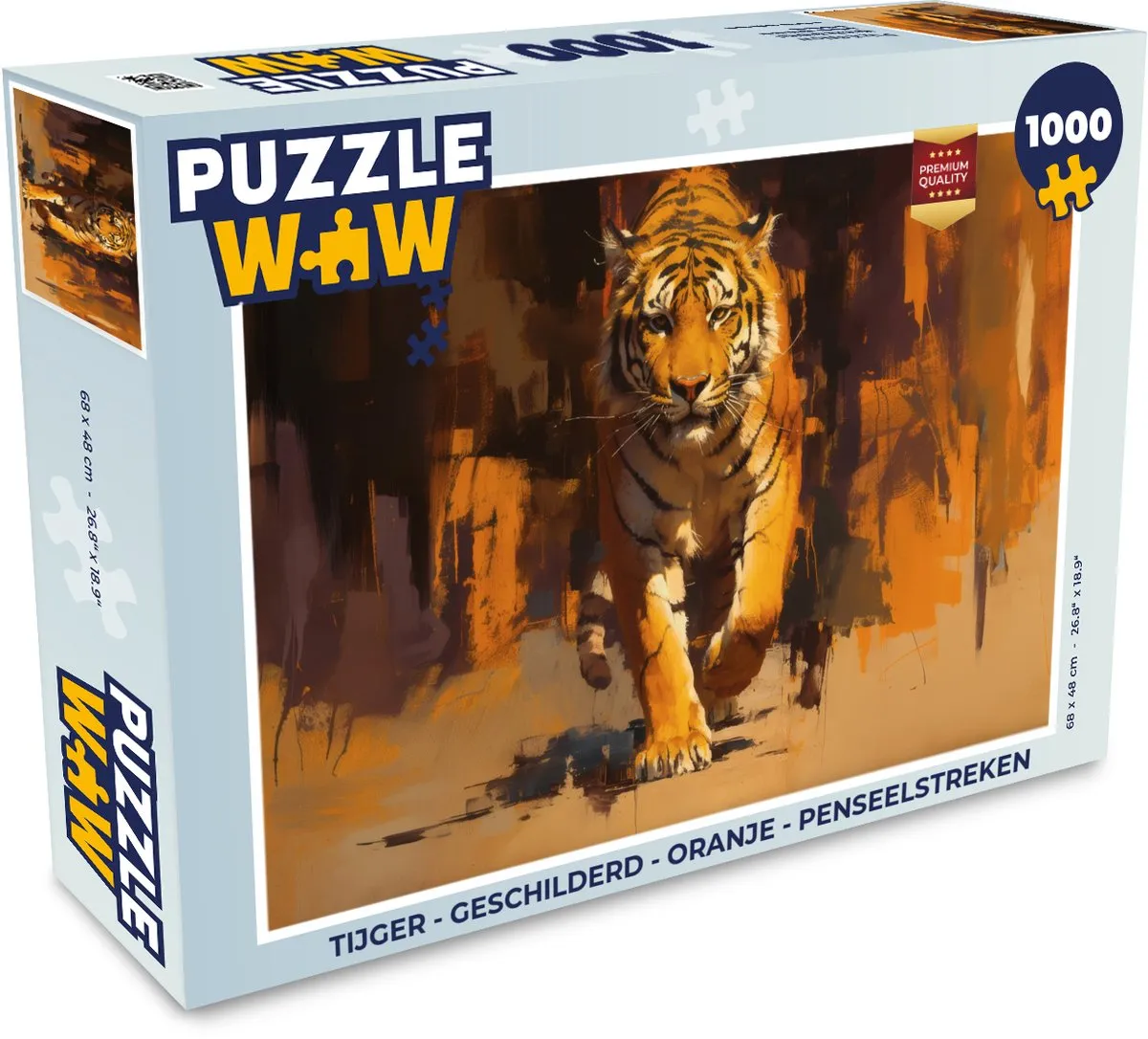 PuzzleWow Tijger Legpuzzel 1000 Stuks - Oranje