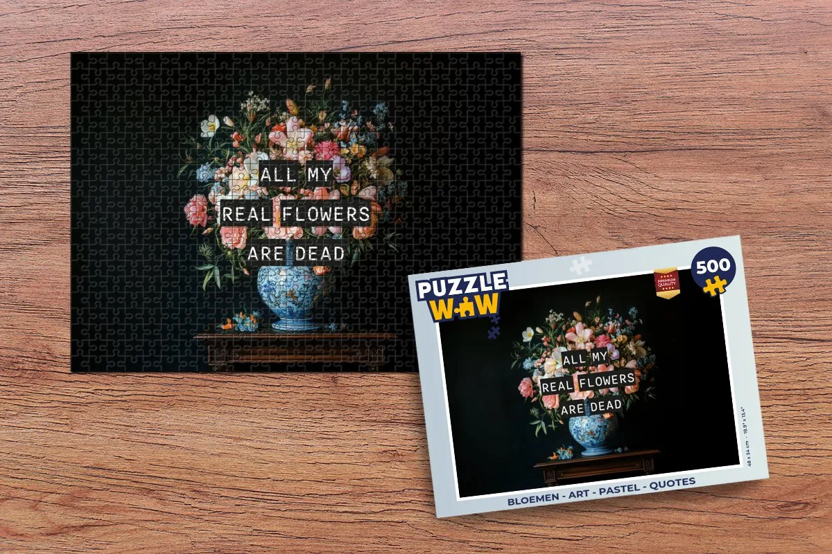 PuzzleWow Bloemen Pastel Quotes Legpuzzel 500 Stuks - MPN 8721169395630