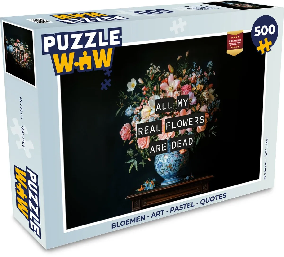PuzzleWow Bloemen Pastel Quotes Legpuzzel 500 Stuks