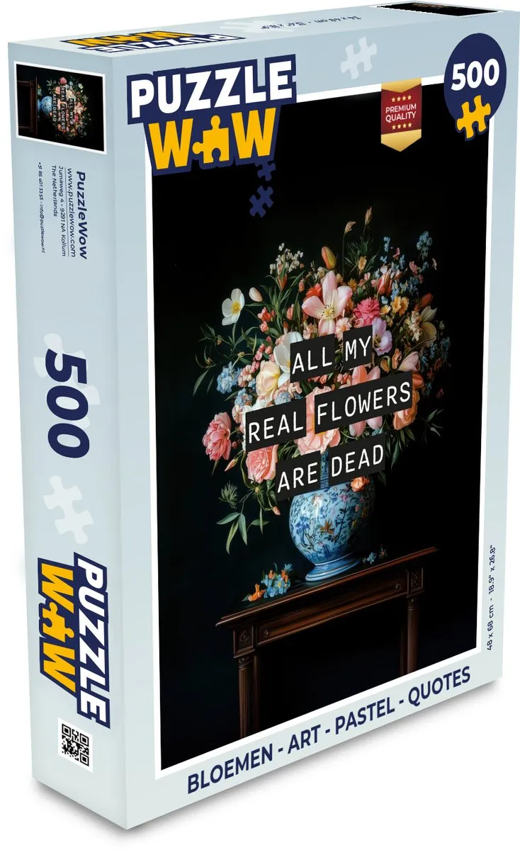 PuzzleWow Bloemen Pastel Quotes Legpuzzel 500 Stuks - MPN 8721169395630