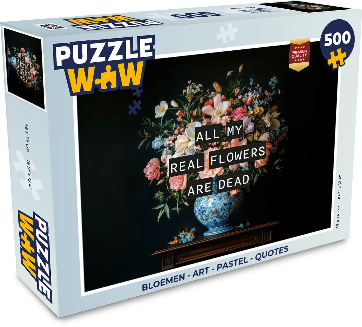 PuzzleWow Bloemen Pastel Quotes Legpuzzel 500 Stuks - MPN 8721169395630