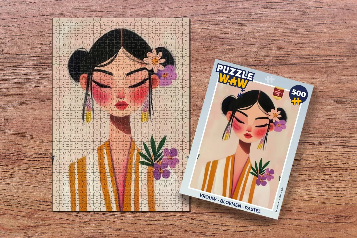 PuzzleWow Bloemen Legpuzzel 500 Stuks - Pastel - Vrouw