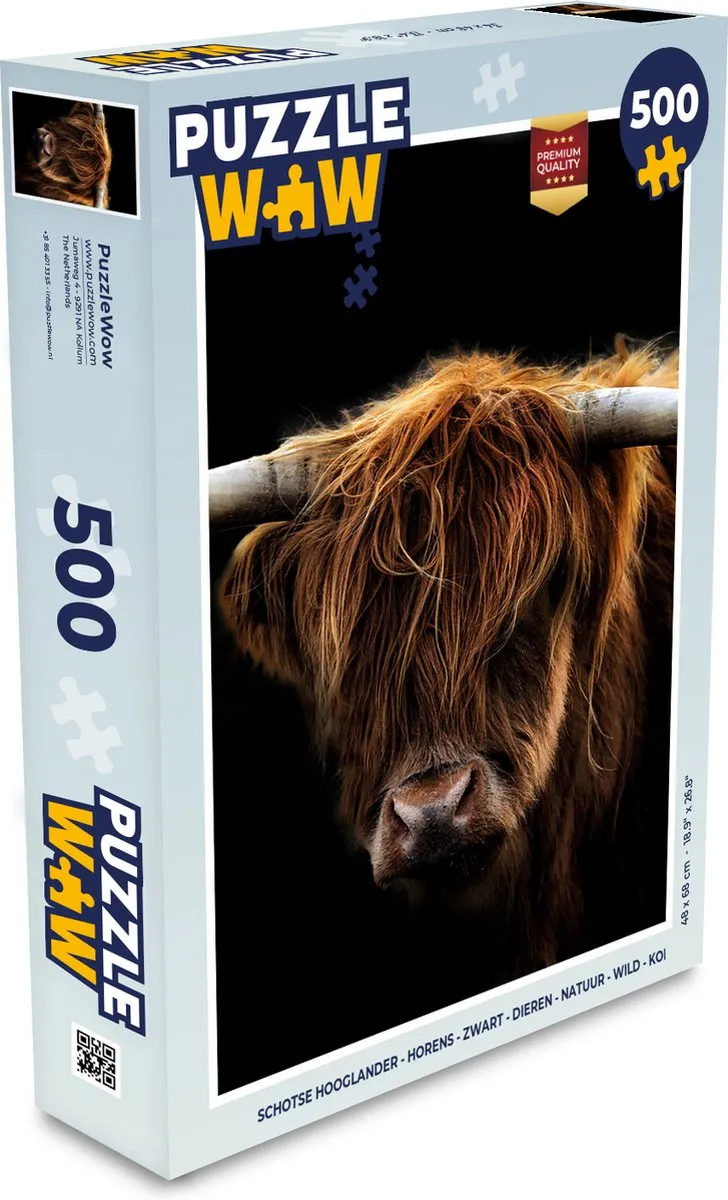 PuzzleWow Schotse Hooglander Legpuzzel 500 Stuks