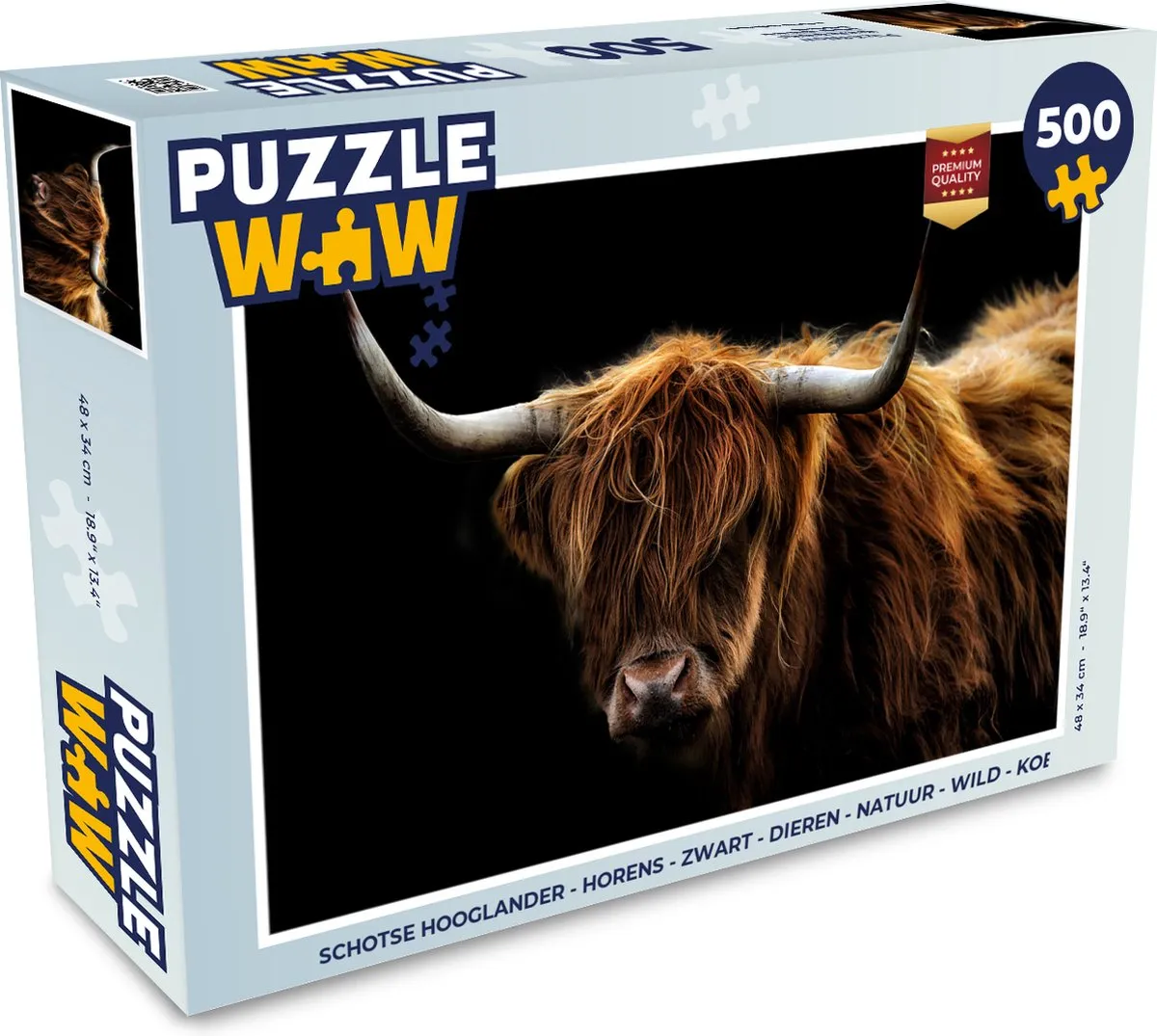 PuzzleWow Schotse Hooglander Legpuzzel 500 Stuks - Multicolor
